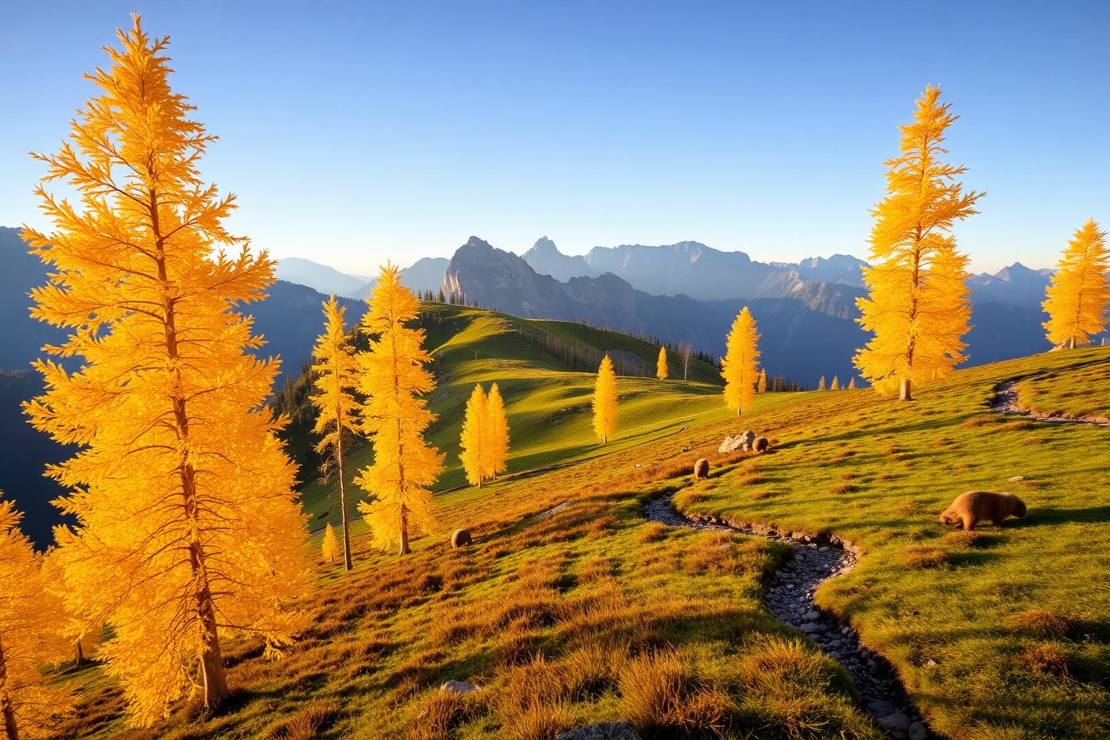 Larici in autunno