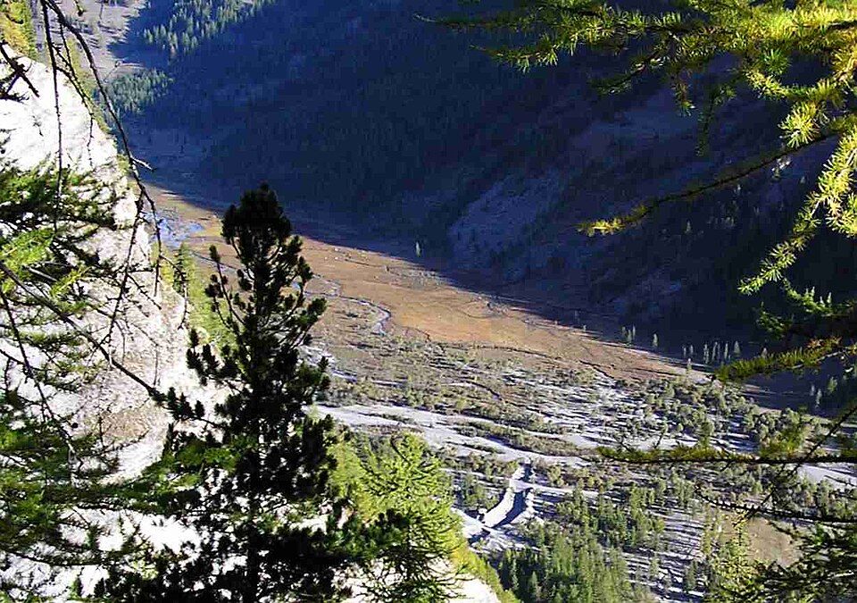 Il greto del torrente Ripa visto dall’alto